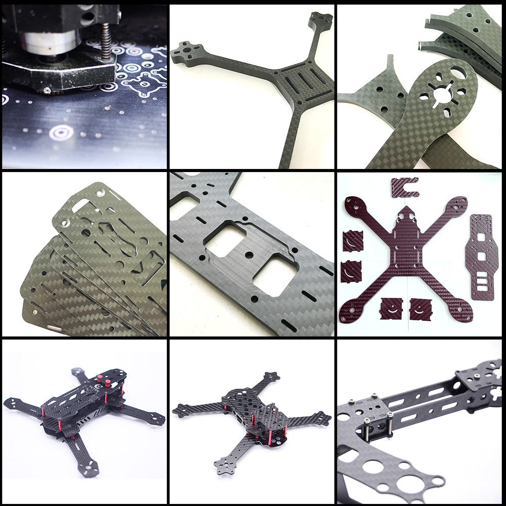 China made carbon fiber plate CNC cutting for FPV frame drone