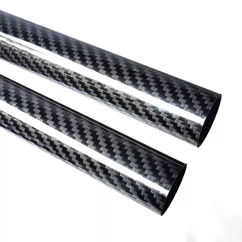 High Strength  Lightweight 3k Twill Matte Round Carbon Fiber Tube