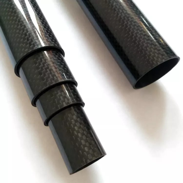 Custom Lightweight 3k Twill Matte Round Carbon Fiber Telescopic Tube