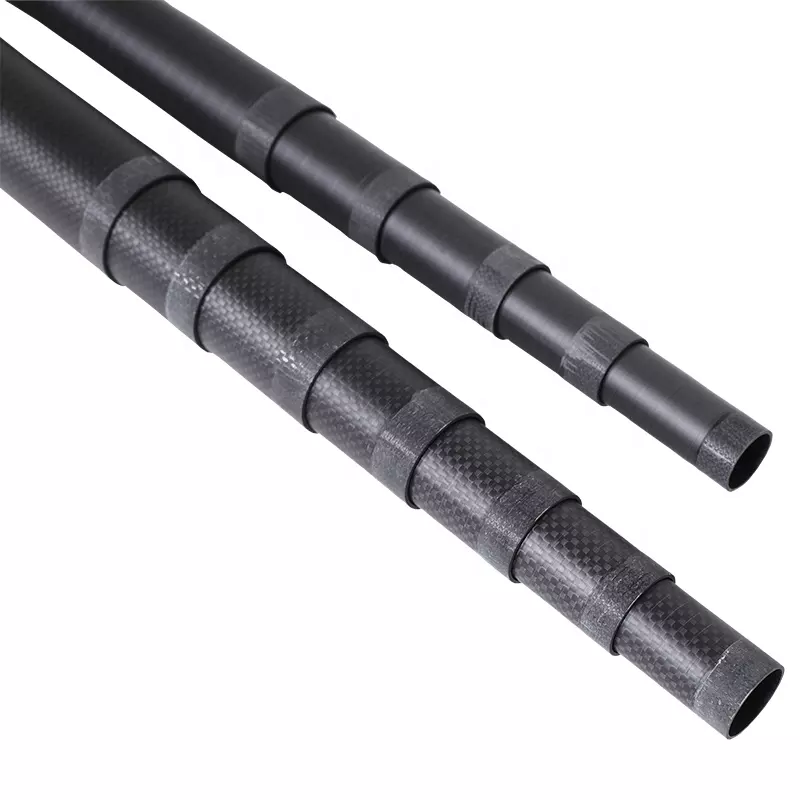 Custom Lightweight 3k Twill Matte Round Carbon Fiber Telescopic Tube