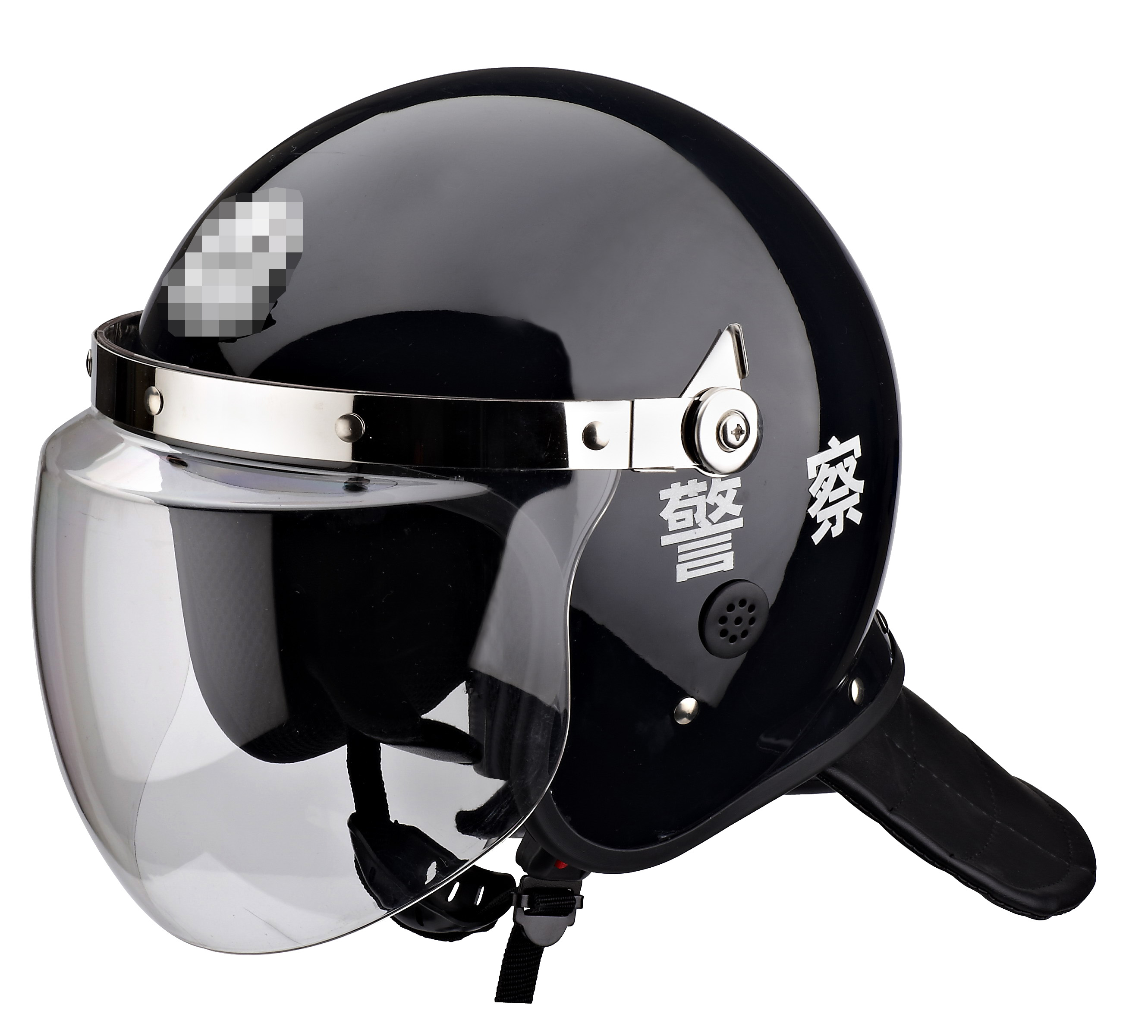 Anti Riot Helmet With Artificial Leather Neck Protector