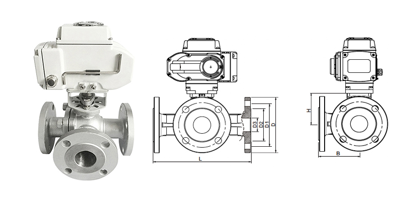 Stainless Steel Electrically Actuated Ball Valve Main Outline 