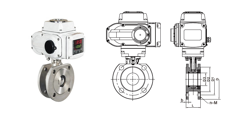 Fle06 Electric Actuator Ball Valve Main Outline and Structure