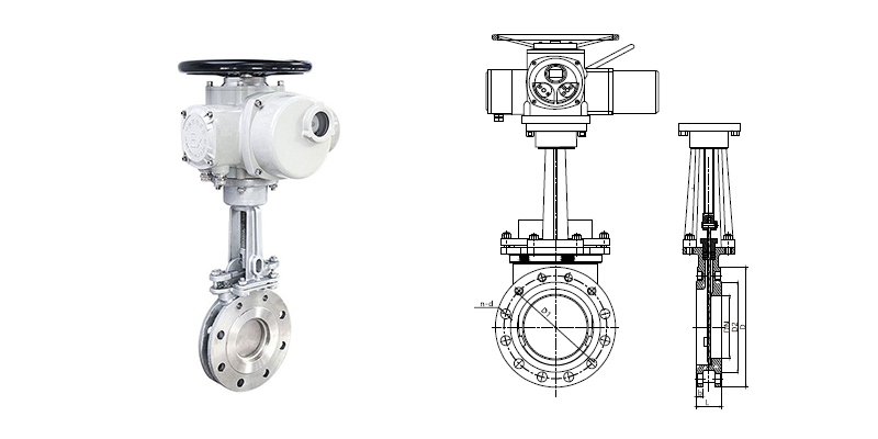 FLE-Z30-KG Multi-Turn Knife Gate Valve with Electric Actuator