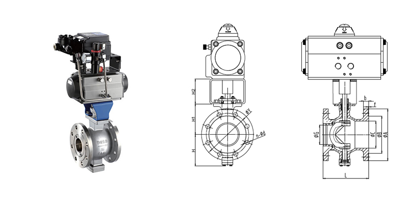 pneumatic v ball valve