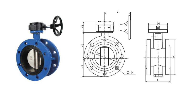 Technical Parameters Of 2" to 40" Inch 1.6MPa Cast Iron Butterfly Valve 