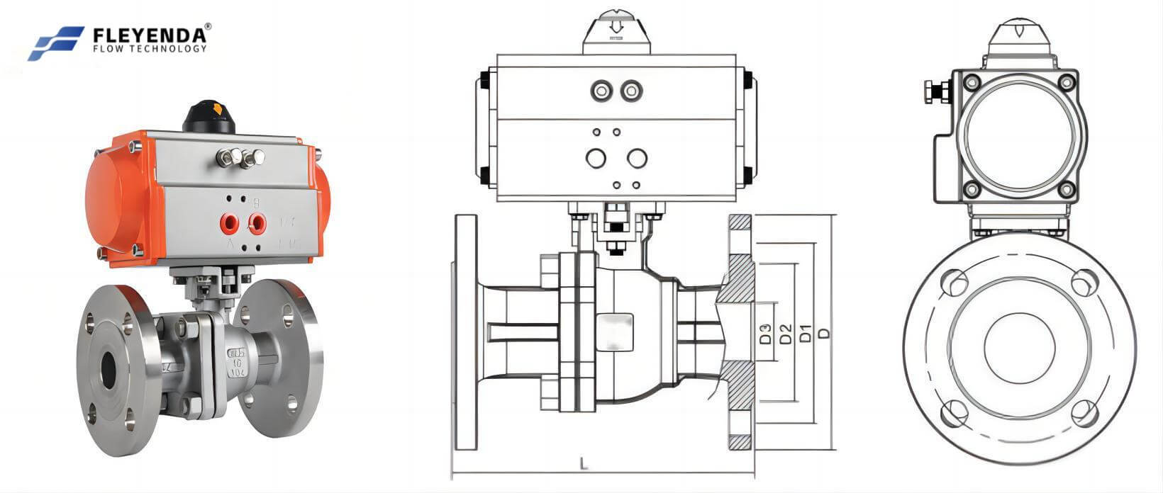 2 Way Stain Steel Control Valve With Pneumatic Actuator Main Outline and Structure 