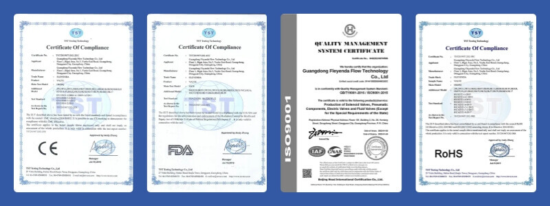 Actuated Valve and Accessories Certificates