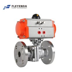 2 way stainless steel pneumatic flange ball valve