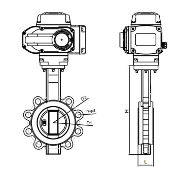 FLE60D Eccentric Butterfly Valve Main Outline and Structure