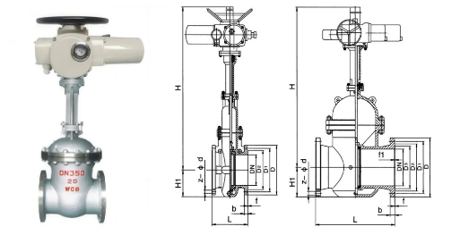 FLE-Z15-GA Electric Multi-turn Gate Valve Main Outline  