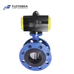 Double-Acting PTFE Butterfly Valve With Pneumatic Actuator