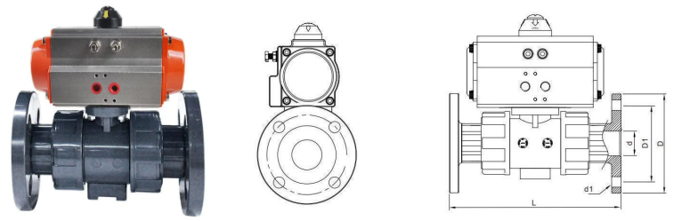 Anti-corrosion Pneumatic Ball Valve Main Outline and Structure 