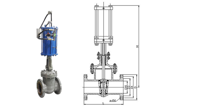 Pneumatic Gate Control Valve Main Outline and Structure 