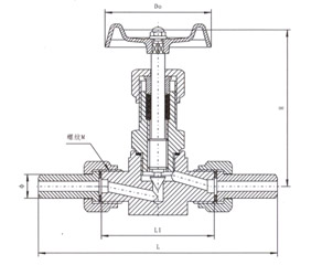 Male thread needle valve structure diagram