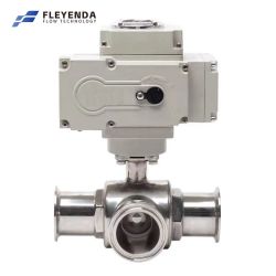 Fleyenda 3 Way Clamp Electric Sanitary Ball Valve