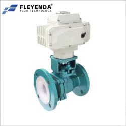 Fleyenda DIN GB Flange Electric PTFE Fluorine-Lined Ball Valve