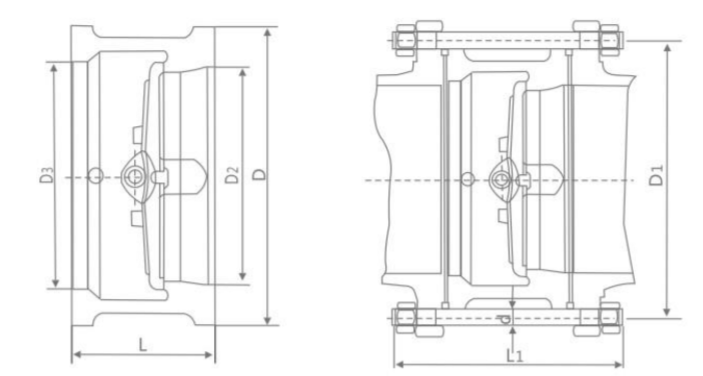 H76 Wafer Dual Plate Check Valve Line Graph