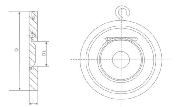 H74 Thin Type Single Plate Swing Check Valve Dimensions