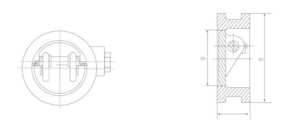 H77 Butterfly Tilting Check Valve Demensions