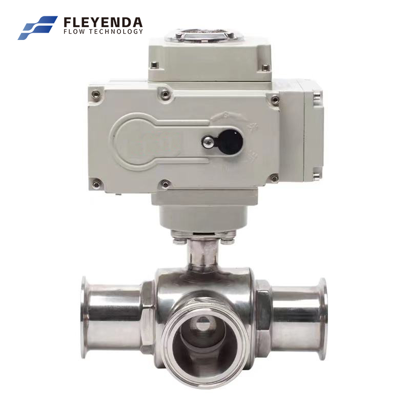 3 Way Stainless Steel Sanitary Actuator Ball Valve