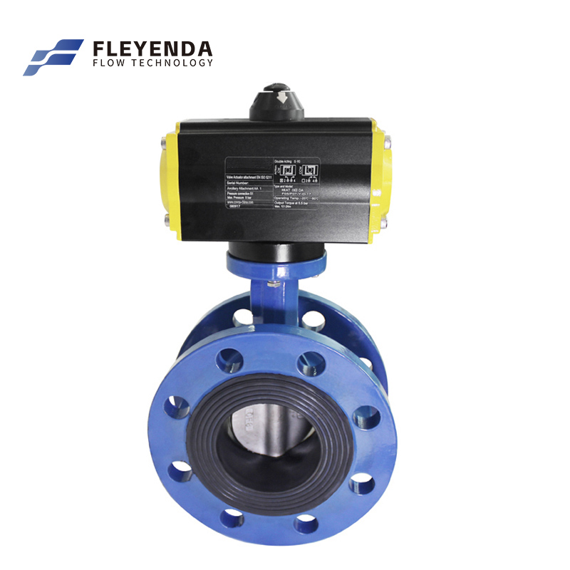 Double-Acting PTFE Butterfly Valve With Pneumatic Actuator 