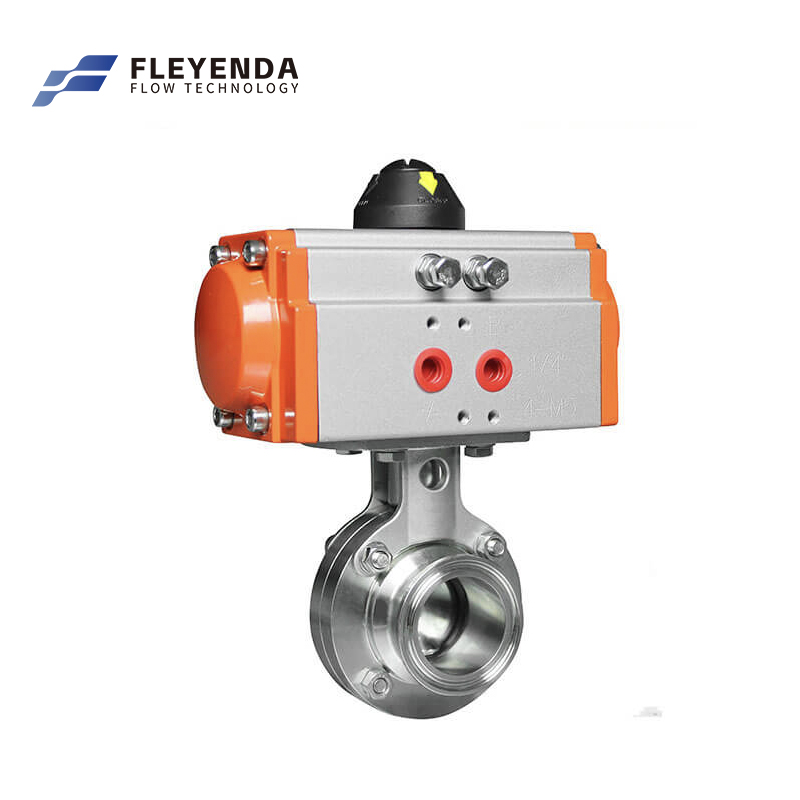 316 316L Food Grade Tri Clamp Actuated Butterfly Valve