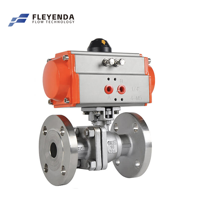 Fleyenda 2 Way Pneumatic Flange Ball Valve GB DIN JIS ANSI Standard