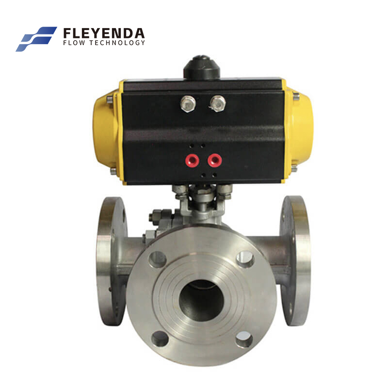 Fleyenda 3 Way Pneumatic High Pressure Ball Valve