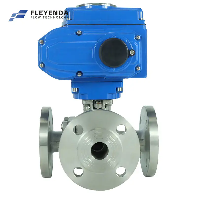 3 Way Flange Electric Motorized Ball Valve