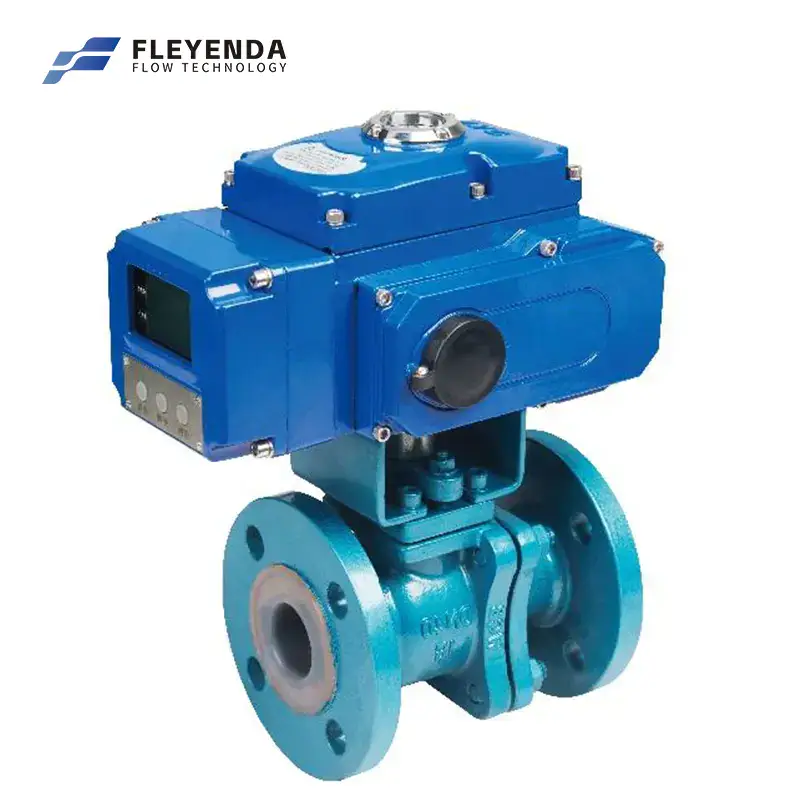 Fleyenda Electric Fluorine Lining Flange Ball Valve