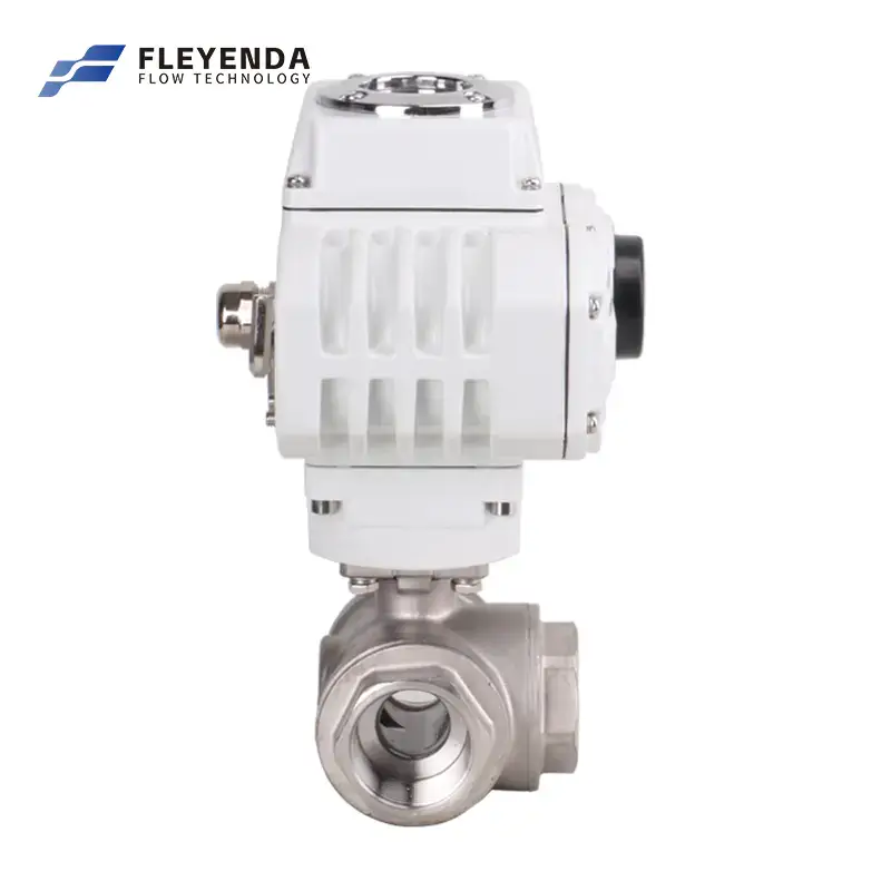 DN08-DN65 2PC 3 Way Electrically Actuated Ball Valve