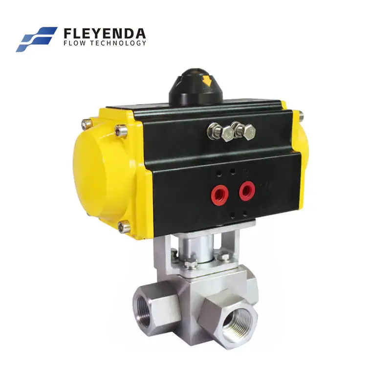 1/4''-2'' Inch 3 Way Pneumatic Ball Valve