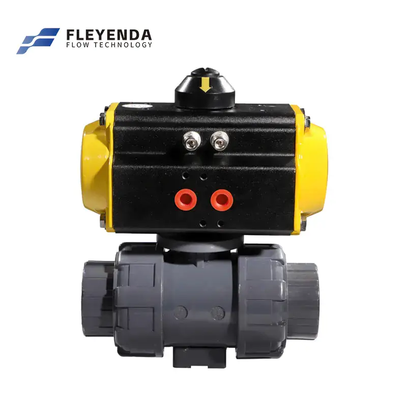 2 Way Double Union Pneumatic PVC Ball Valve