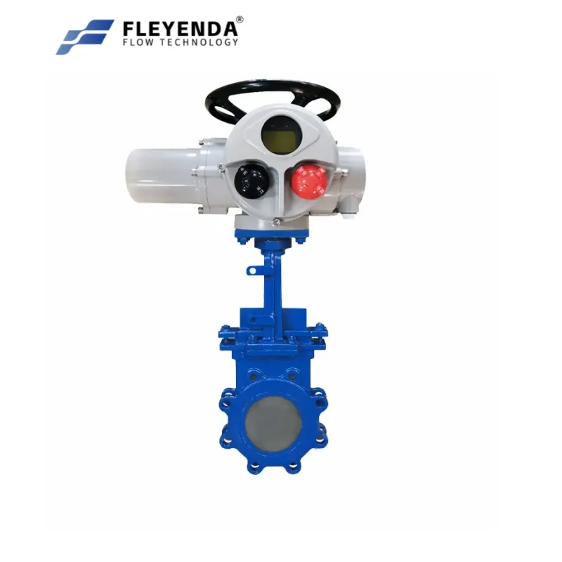 FLE-Z10-KG Lug Type Motorized Round Port Knife Gate Valve