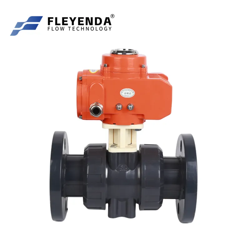 UPVC Double Union Multi-turn Explosion-proof Ball Valve with Electric Actuator