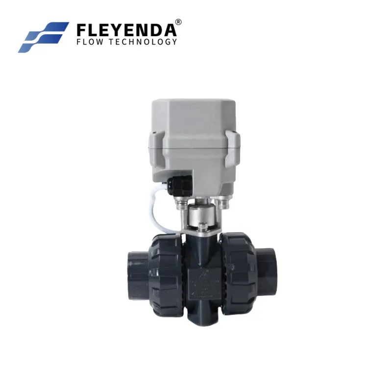 BSP NPT 1/2inch AC 110V Full Port Double Union Electric PVC Ball Valve