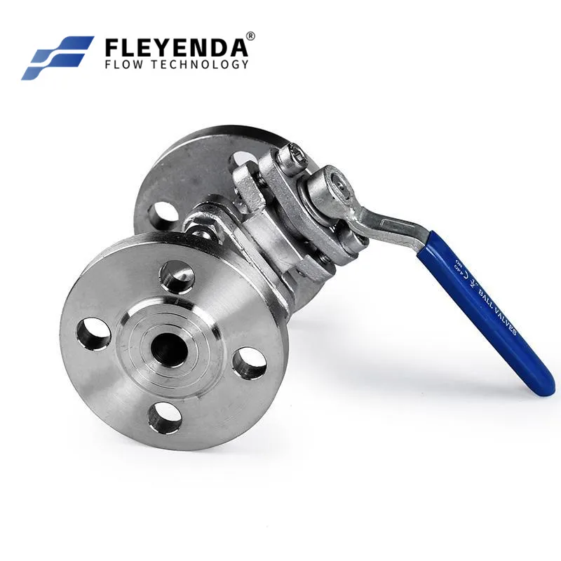 Fleyenda 2 Way Stainless Steel 2PCS Flange Ball Valve