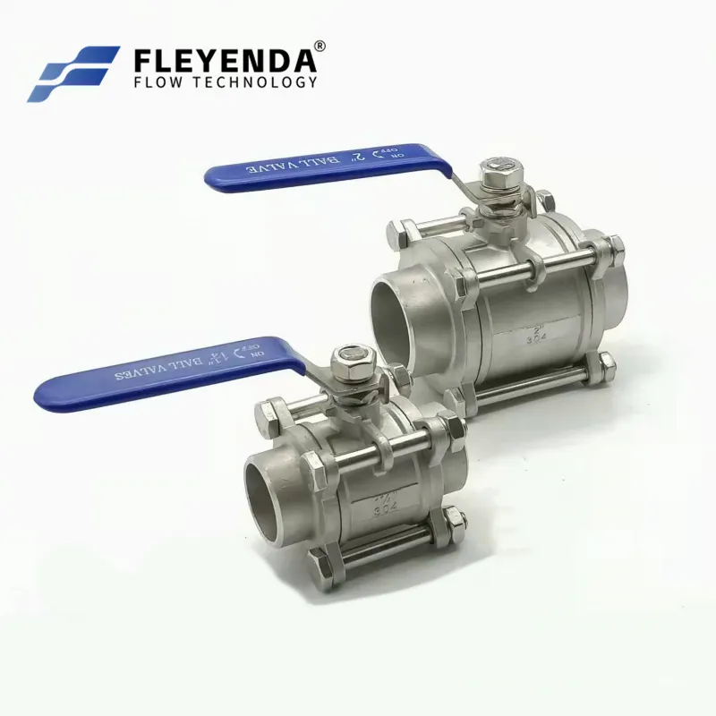 Stainless Steel 3 Piece Socket Weld Ball Valves