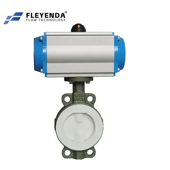 Cast Iron Soft Sealing Pneumatic Wafer Butterfly Valves