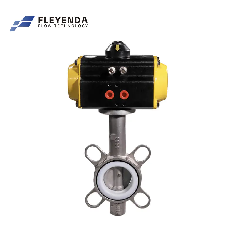 Fleyenda Stainless Steel Sealing Pneumatic Wafer Butterfly Valve