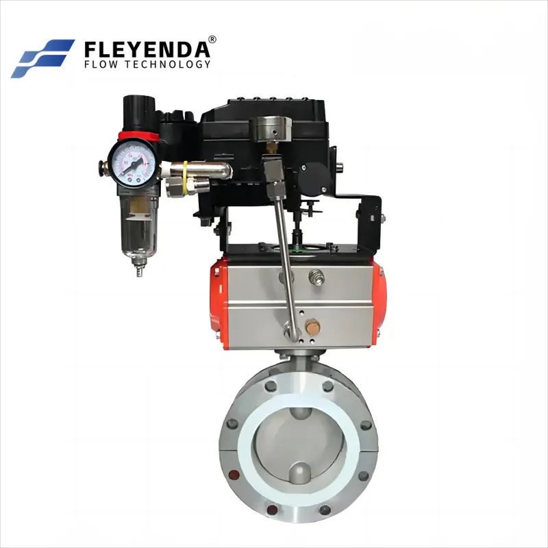 2″ to 20″ Inch Stainless Steel Pneumatic PTFE Flange Butterfly Valve