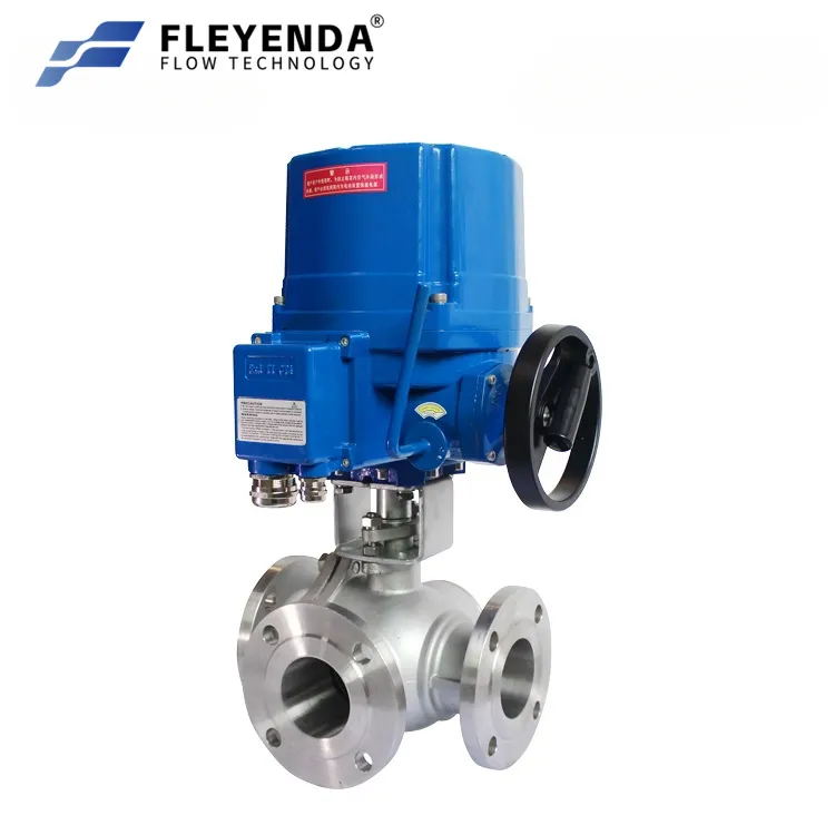 SS304 3 Way Modulating Electric Explosion Proof Multi-Port Ball Valve