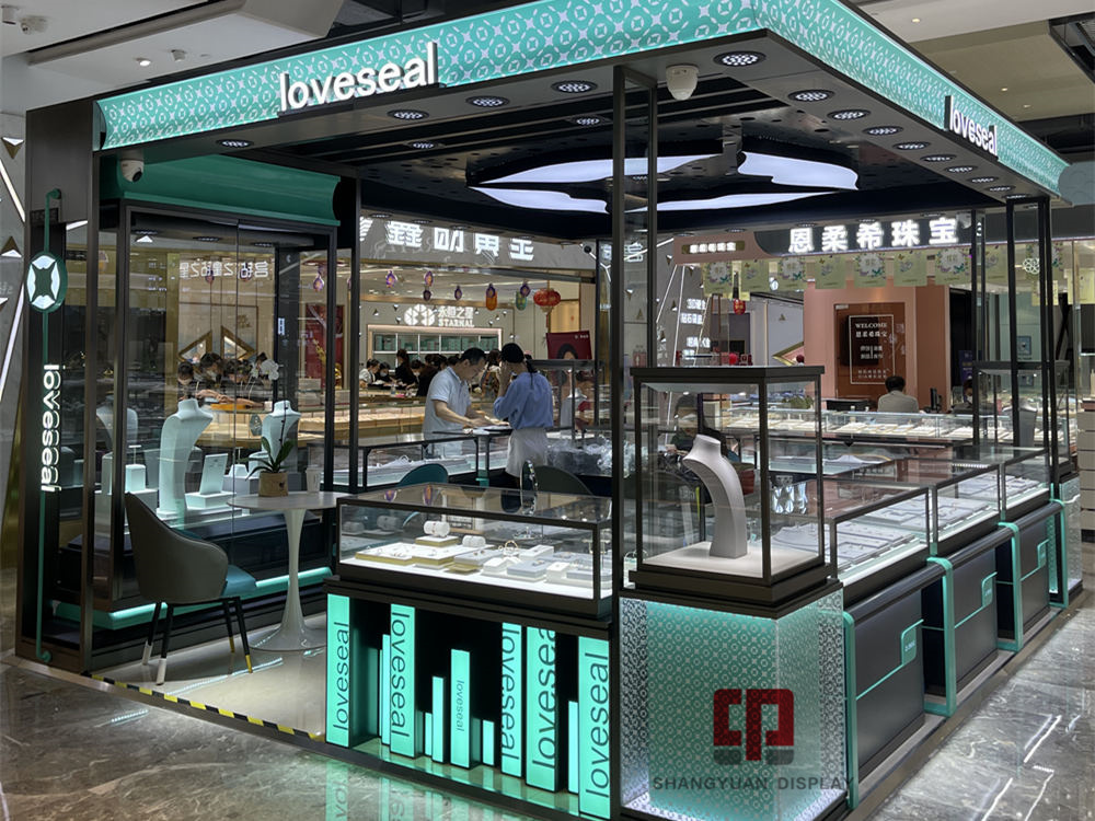 LOVESEAL jewelry kiosk design and jewelry kiosk showcase customization completed by Shangyuan Display