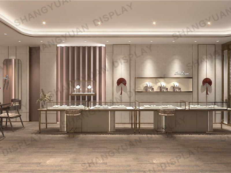 JaneRoyal jewelry store design and high quality jewelry display cabinet customization completed