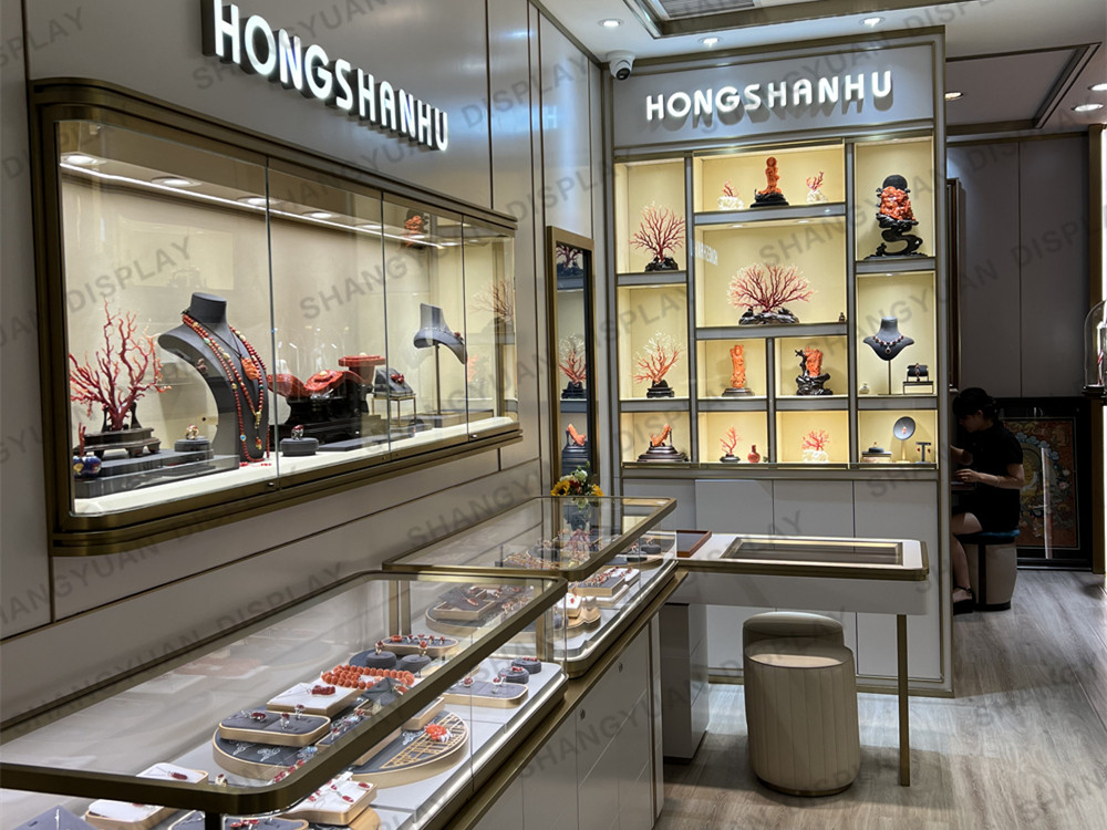 HONGSHANHU jewelry store renovation project luxury jewelry showcases customization  completed