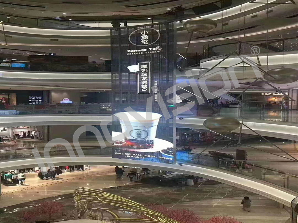 LED Transparent Display in Shopping Mall 