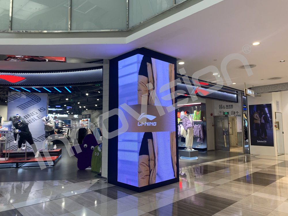 P2.5 LED Indoor HD Display 90 degrees corner Fixed Installation Screen in Sports Chain Store