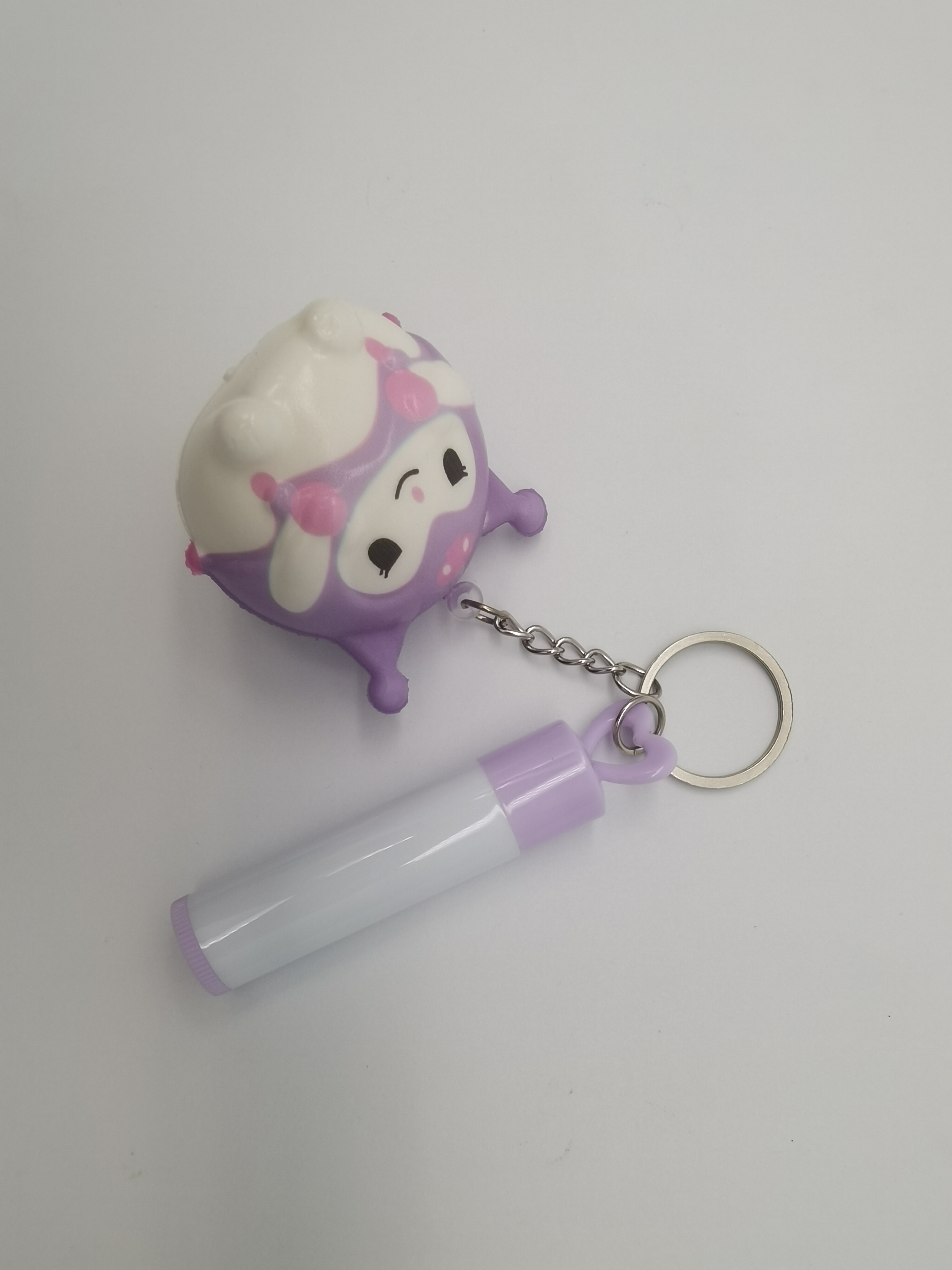 Lip Balm with Kawaii Antistress Toy Keychain