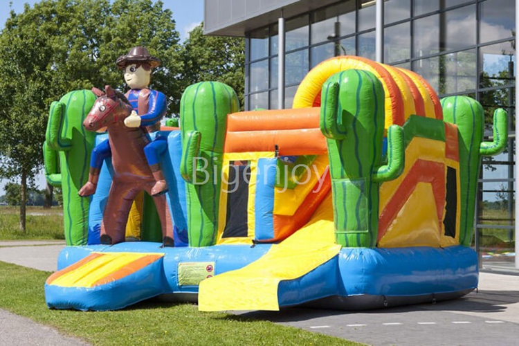 cowboy bounce house Inflatable Bouncer Bouncy Castle Multiplay Cowboy Jumping House